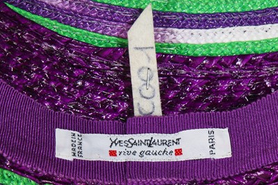 Lot 394 - A group of Yves Saint Laurent summer hats, 1970s-1980s