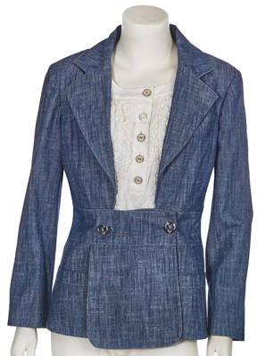 Lot 21 - A Chanel denim jacket and cotton top, Cruise 2009