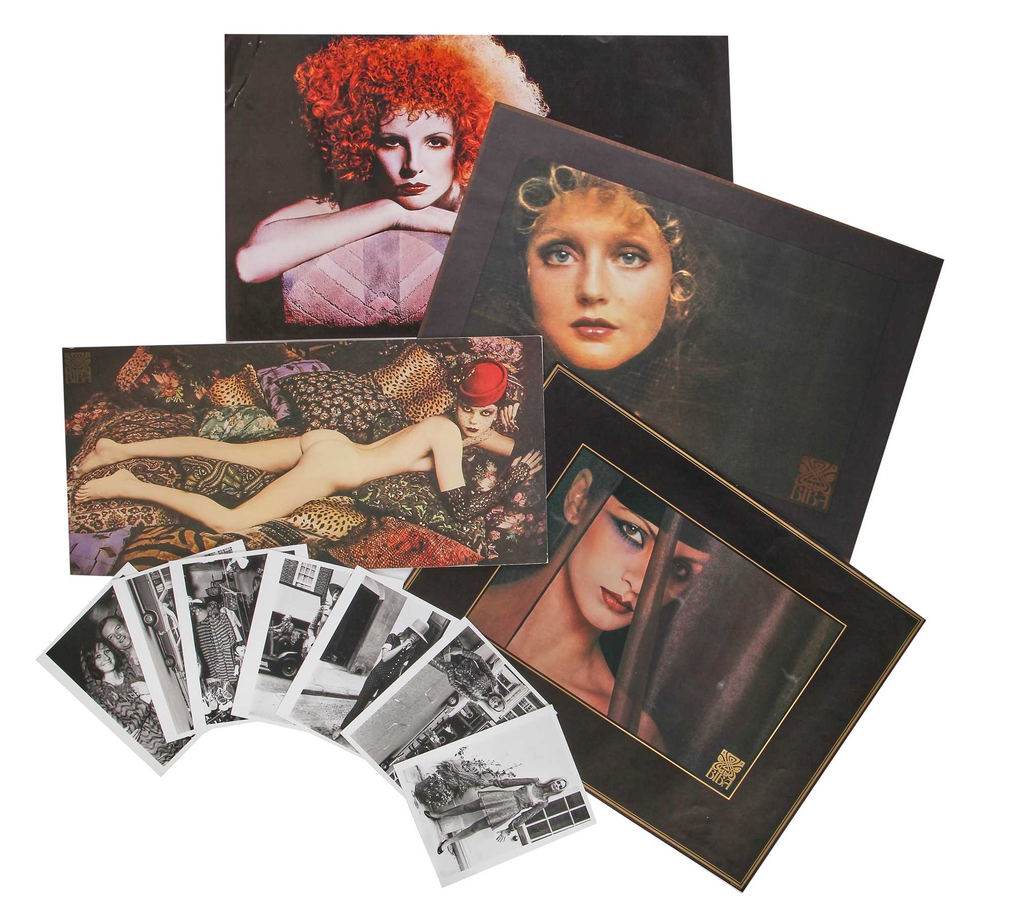 Lot 157 - A group of Biba press photos and posters, late 1960s-1978