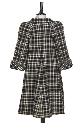Lot 152 - A rare Biba girl's black and white checked wool coat, circa 1974