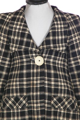 Lot 152 - A rare Biba girl's black and white checked wool coat, circa 1974