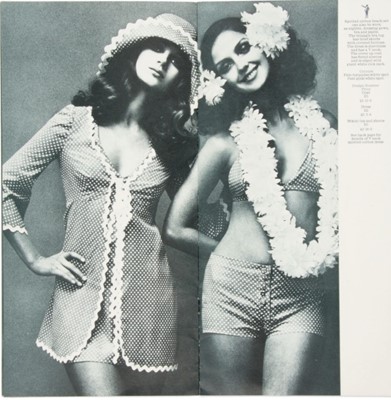 Lot 55 - A Biba white and lilac spotted printed cotton beach set, circa 1970