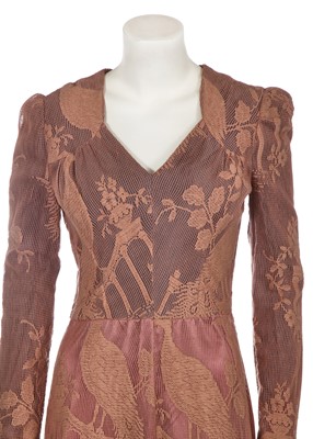 Lot 56 - A Biba nude cotton mesh dress, circa 1970