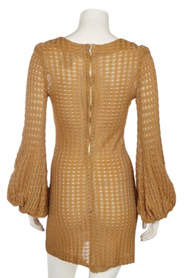 Lot 150 - A Biba gold lace-knit mini dress, circa 1974