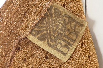 Lot 150 - A Biba gold lace-knit mini dress, circa 1974