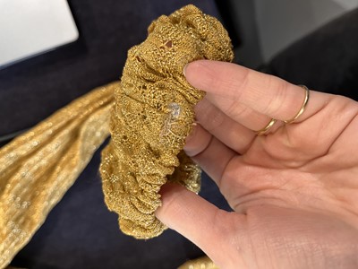 Lot 150 - A Biba gold lace-knit mini dress, circa 1974