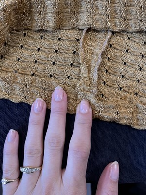 Lot 150 - A Biba gold lace-knit mini dress, circa 1974