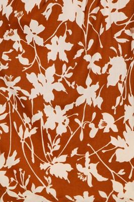 Lot 108 - A Biba brown and white floral printed nylon jersey smock top, circa 1973