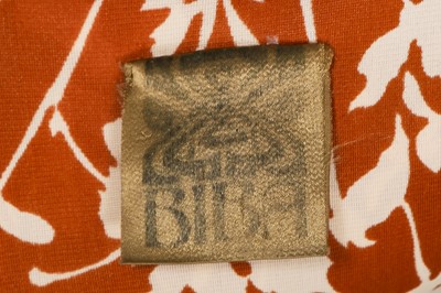 Lot 108 - A Biba brown and white floral printed nylon jersey smock top, circa 1973