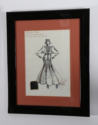 Lot 321 - A Bill Gibb fashion sketch, Autumn-Winter 1972-73
