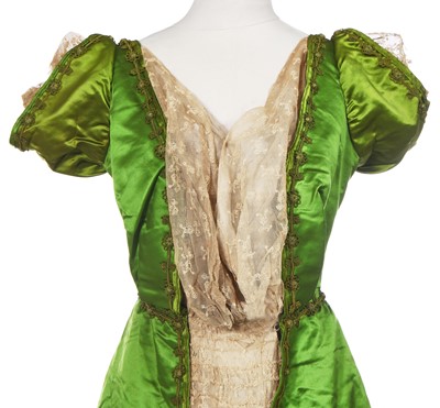 Lot 496 - A group of dressses and skirts, some incorporating earlier fabrics, 1885-1900