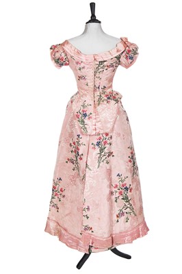 Lot 496 - A group of dressses and skirts, some incorporating earlier fabrics, 1885-1900