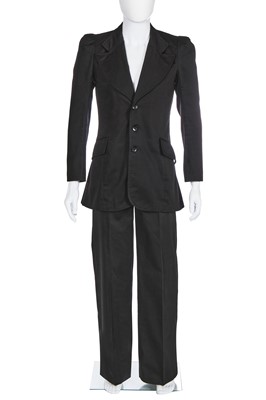 Lot 186 - A Biba men's black gabardine suit, circa 1974