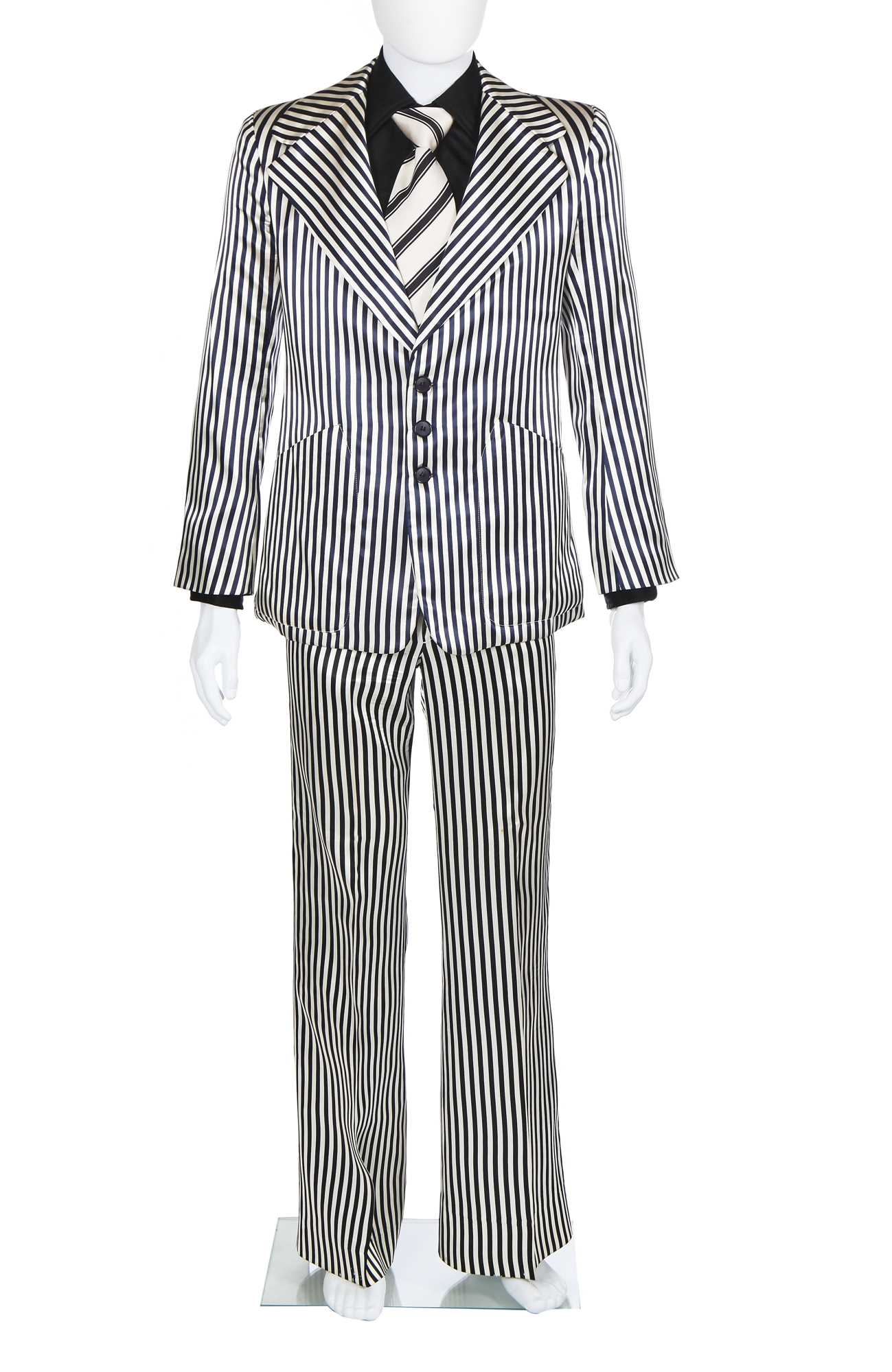 Lot 195 - A Mr Freedom men's striped satin suit, 1970s