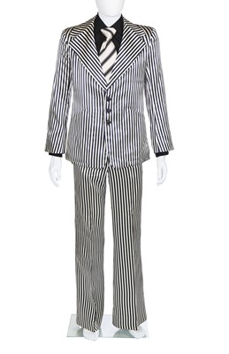 Lot 195 - A Mr Freedom men's striped satin suit, 1970s