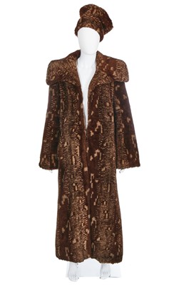 Lot 198 - A rare Biba men's faux-fur coat and hat, circa 1973