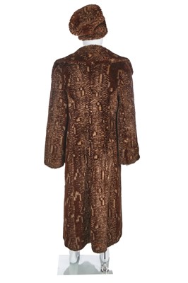 Lot 198 - A rare Biba men's faux-fur coat and hat, circa 1973