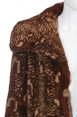 Lot 198 - A rare Biba men's faux-fur coat and hat, circa 1973
