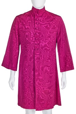 Lot 213 - A men's fuchsia moiré achkan-inspired jacket, circa 1967