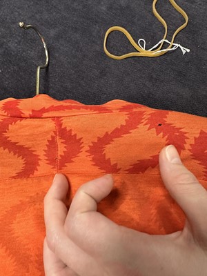 Lot 168 - A Westwood/McLaren squiggle print orange cotton jersey shirt, 'Pirate' collection, Autumn-Winter 1981-82