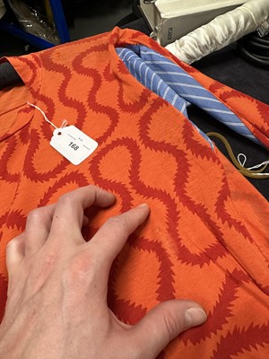 Lot 168 - A Westwood/McLaren squiggle print orange cotton jersey shirt, 'Pirate' collection, Autumn-Winter 1981-82