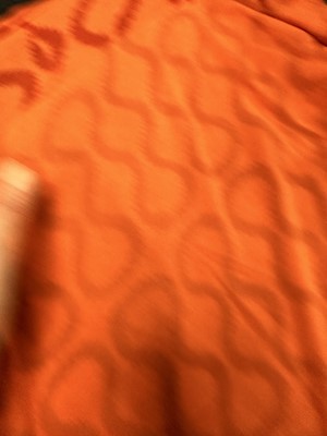 Lot 168 - A Westwood/McLaren squiggle print orange cotton jersey shirt, 'Pirate' collection, Autumn-Winter 1981-82