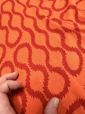 Lot 168 - A Westwood/McLaren squiggle print orange cotton jersey shirt, 'Pirate' collection, Autumn-Winter 1981-82