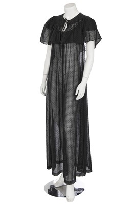 Lot 155 - A Biba black muslin dress and capelet, circa 1972