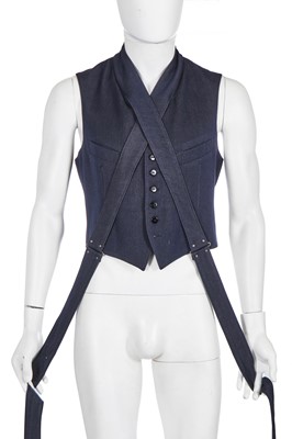 Lot 133 - A Jean Paul Gaultier men's navy wool blend waistcoat, 'Chic Rabbis/Vikings' collection, Autumn-Winter 1993-94