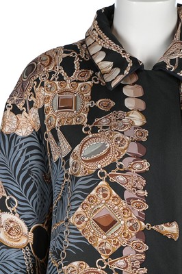Lot 92 - An Hermès reversible printed silk and wool...