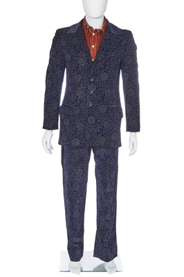 Lot 206 - A men's blue velvet suit, late 1960s-1970s