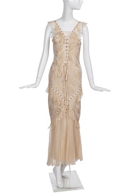 Lot 83 - A Christian Dior by John Galliano pale pink and gold brocade evening gown, 'Tough Chic' collection, Spring-Summer 2003