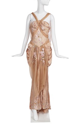 Lot 80 - A Christian Dior by John Galliano embellished pink jacquard evening gown, 'Off Duty Icon' collection, Autumn-Winter 2005-06