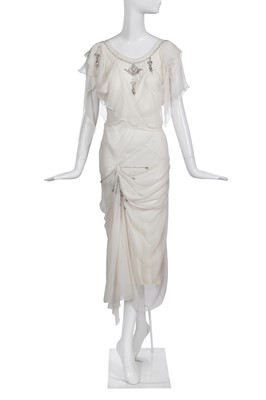 Lot 85 - A John Galliano embellished white chiffon gown, 'The Work of Fabergé...' collection, Spring-Summer 2007