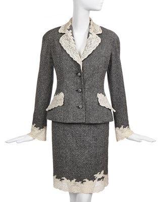 Lot 88 - A Christian Dior by John Galliano grey wool suit, 'Sportswear on Heels' collection, Autumn-Winter 1998-99