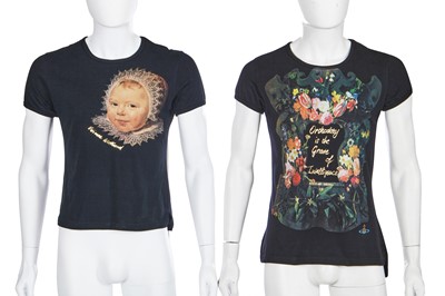 Lot 76 - Four Vivienne Westwood men's printed cotton jersey t-shirts, 1990s-2000s