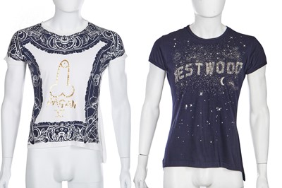 Lot 76 - Four Vivienne Westwood men's printed cotton jersey t-shirts, 1990s-2000s