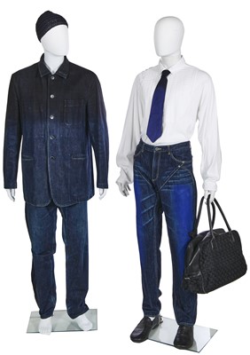 Lot 62 - An Issey Miyake men's degradé denim ensemble, Autumn-Winter 2002-03