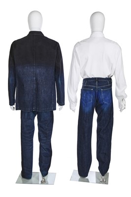 Lot 62 - An Issey Miyake men's degradé denim ensemble, Autumn-Winter 2002-03