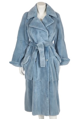 Lot 65 - A Liliane Romi baby-blue fur coat, probably rex rabbit, 2000s