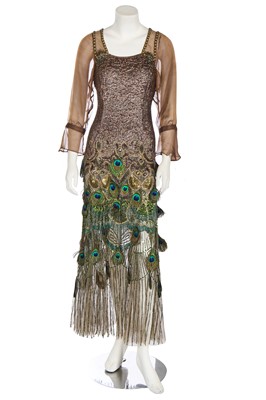 Lot 41 - A Jenny Packham sequined 'peacock' evening gown, circa 2010