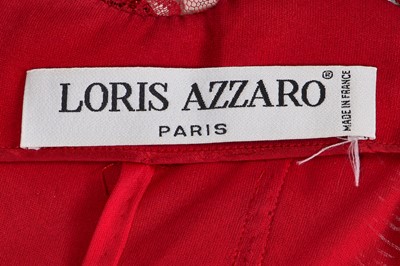 Lot 174 - A Loris Azarro red fringed evening gown, 1990s-2000s