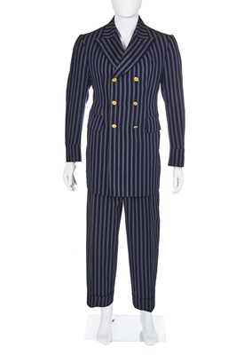 Lot 95 - A Vivienne Westwood men's blue striped wool suit, circa 1996