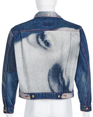 Lot 92 - A Vivienne Westwood men's 'Marlene' print denim jacket, 'Always on Camera' collection Autumn-Winter 1992-93