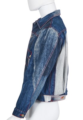 Lot 92 - A Vivienne Westwood men's 'Marlene' print denim jacket, 'Always on Camera' collection Autumn-Winter 1992-93
