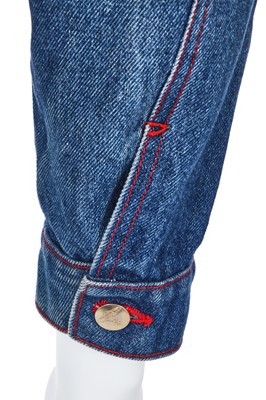 Lot 92 - A Vivienne Westwood men's 'Marlene' print denim jacket, 'Always on Camera' collection Autumn-Winter 1992-93