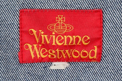 Lot 92 - A Vivienne Westwood men's 'Marlene' print denim jacket, 'Always on Camera' collection Autumn-Winter 1992-93
