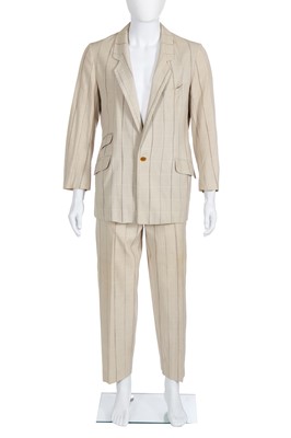 Lot 94 - A Vivienne Westwood men's oatmeal wool suit, circa 1991