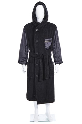 Lot 66 - An Issey Miyake men's black terrycloth coat, mid-1990s