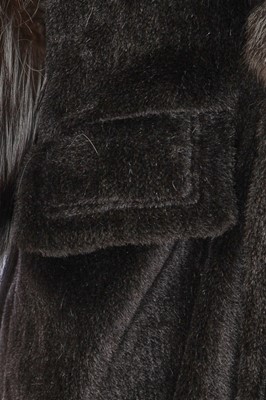 Lot 121 - A Hardy Amies men's grey alpaca and fox fur coat, 1990s-2000s